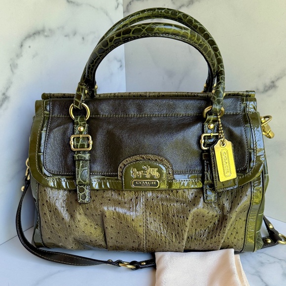 Vintage Coach Limited Edition Pinnacle Ostrich and Alligator Mixed Leather - Picture 1 of 11